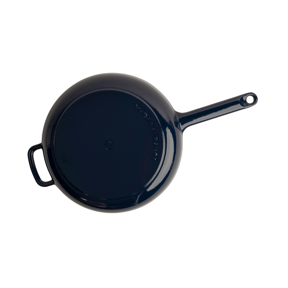 Støbejernspande, Ø28 cm - blå